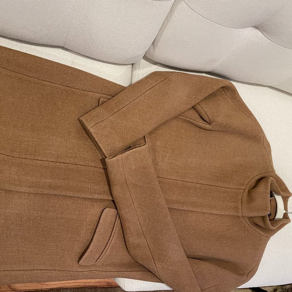 J. Crew Cocoon Coat in Italian Stadium Cloth by Nello Gori in Soft Brown 6T
